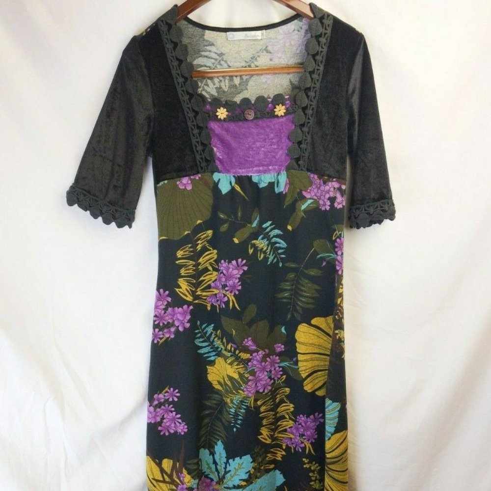 Patchwork Floral Boho Dress